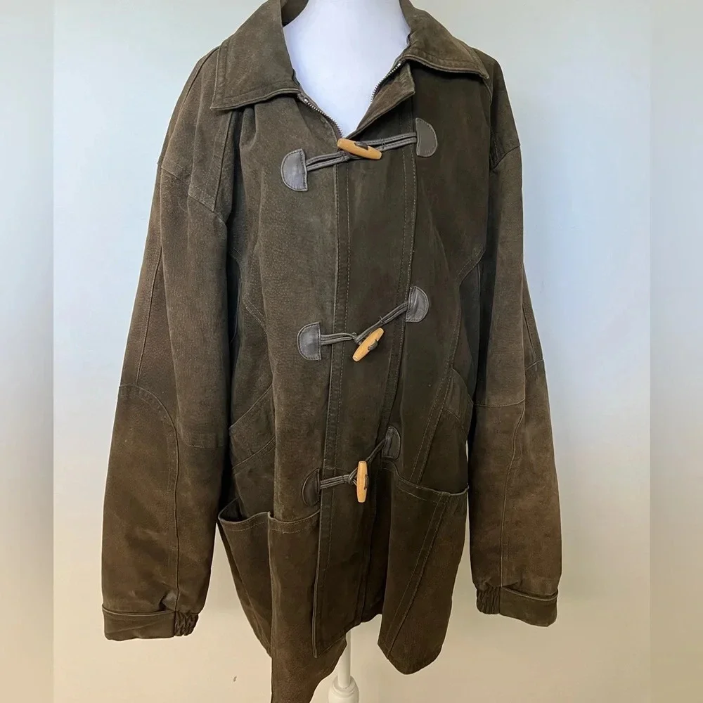 Vintage Genuine Leather Toggle Jacket (Size XL) - Picture 1 of 8